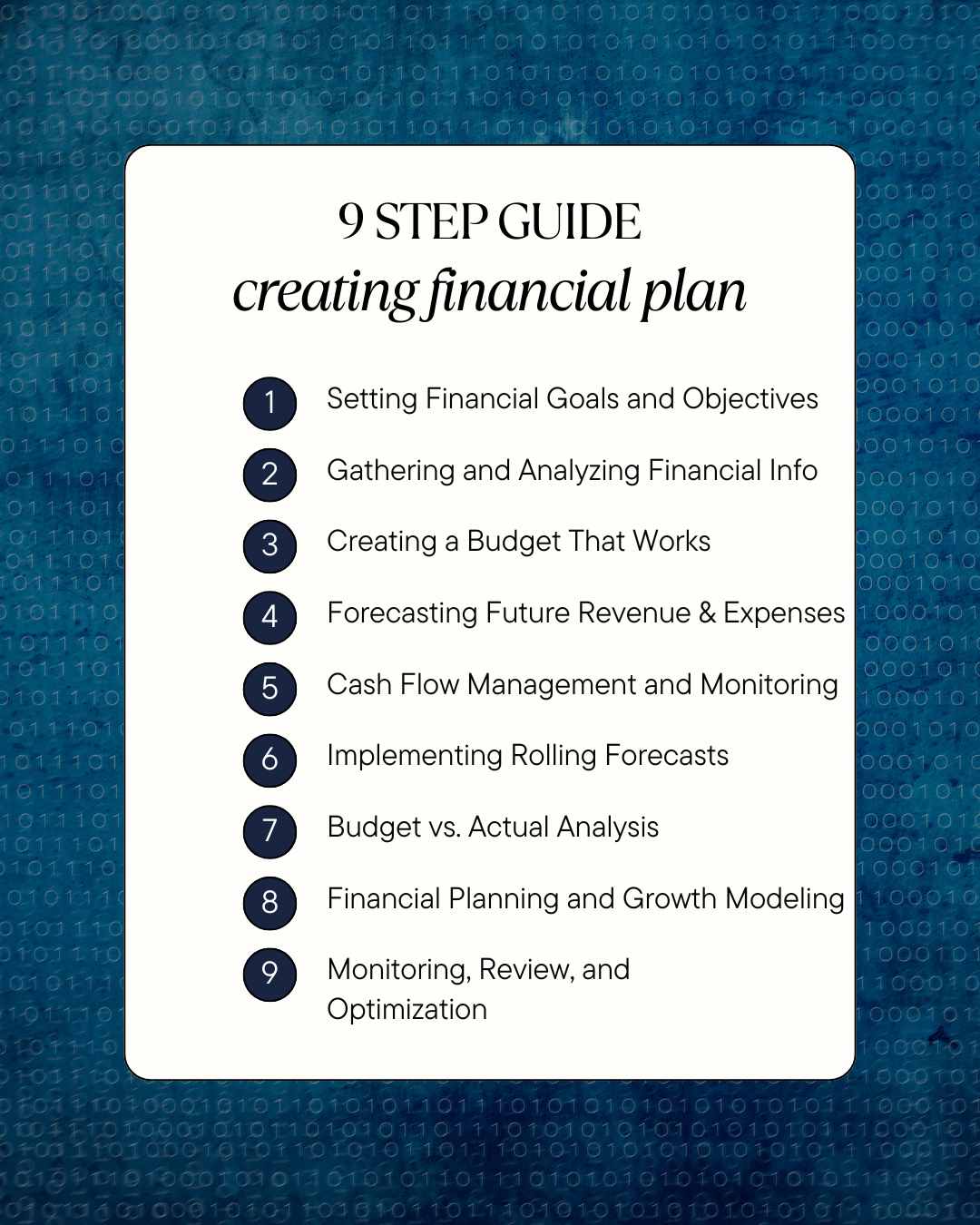 9 step guide creating financial plan for startup