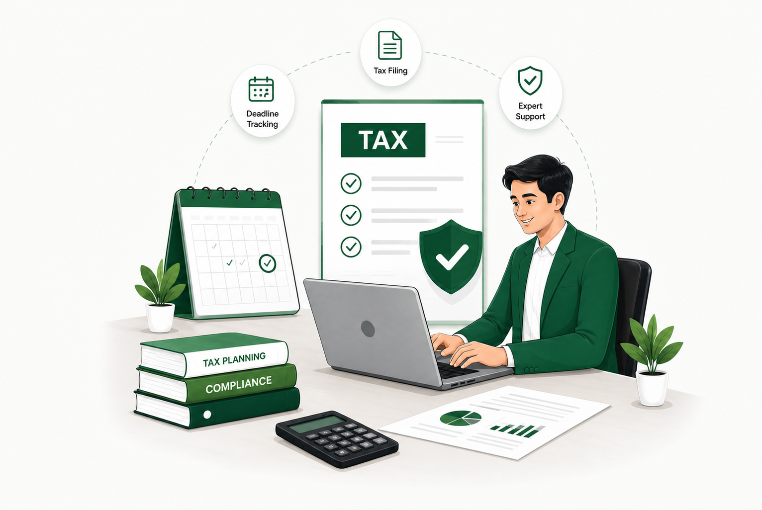 Tax expert managing deadlines, filings, and compliance